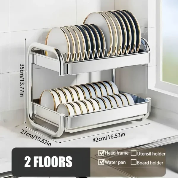 S6d41ff0488f443c9a4ccdf42d7e57032x-3.webp Stainless Steel Multifunctional Dish Drying Rack Organizer