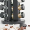 S6e1c987ff4fc436d997beee7950d640dB.webp 360° Rotating Glass Spice Rack Set – 9 Glass Seasoning Jars with Swivel Stand