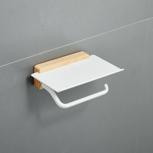 White Aluminum Bathroom Storage Rack – Folding Towel Rod & Wall‑Mounted Organizer