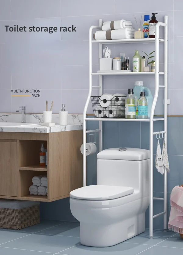 Bathroom Storage Rack – Punch‑Free Floor & Wall Organizer