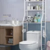 Floor‑Standing Metal Toilet Storage Rack – Punch‑Free Bathroom Organizer Shelf