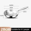 1pc 304 Stainless Steel Frying Pan, NonStick Pan Fried Steak Pot Uncoated Kitchen Cookware For Gas Stove and Induction Cooker
