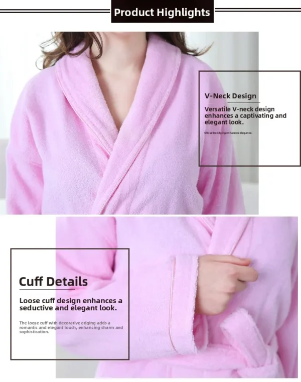 Pure Cotton Hotel Bath Robe – Unisex Kimono Towel Robe for Adults