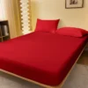 Solid Color Matte Bed Sheet Single Piece Bedding