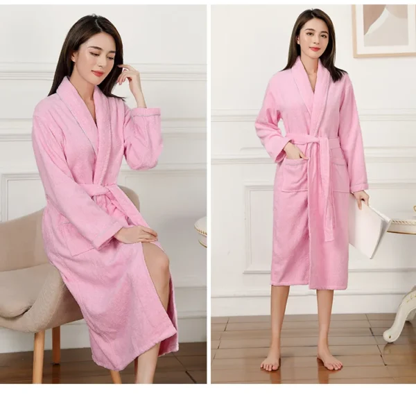 Women's 100% Cotton Toweling Terry Robe Unisex Lovers Soft Bath Robe for Men and Women Nightrobe Sleepwear Casual Home Bathrobe