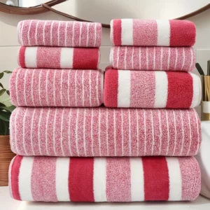 S7b0295ccbb464597b29a802e1d881b99T.webp 8pcs Towel Set, 2 Bath & 2 Hand Towels, 4 Face Towels. For Spa, Gym, Hotel, Camping & Outdoor Use. Fast Drying.