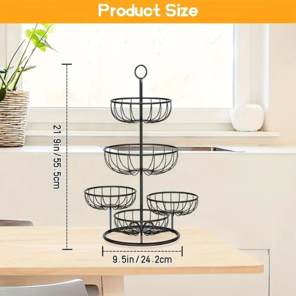 S7efb6c0108b24dc3b4240d39e1db1296F.webp 5 Tier Fruit Basket Bowl Multiuse Large Capacity Metal Fruits Stand Fruit Bowl