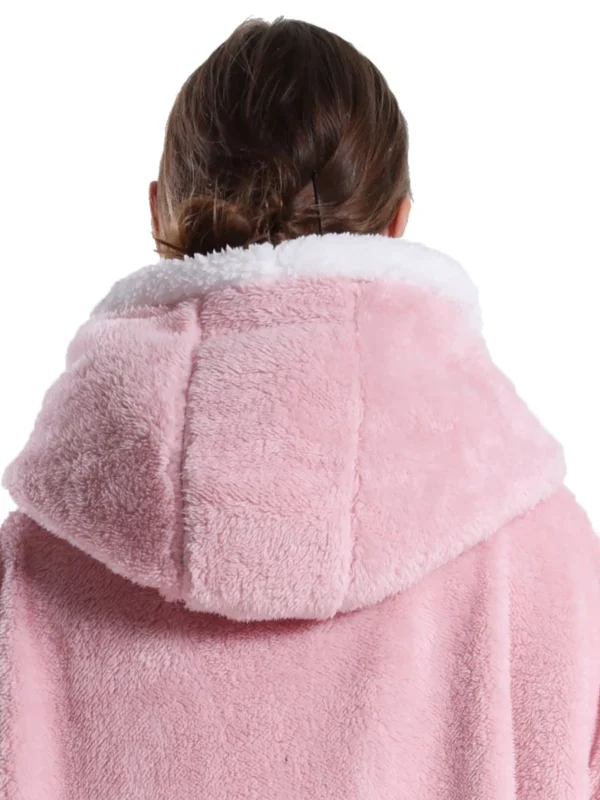 Extra Long Wearable Hooded Blanket for Winter Comfort