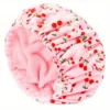 S81e90a666ff9484c95787f5e15359a75O.webp Women’s Adjustable Terry‑Lined Shower Cap – Triple‑Layer Waterproof Reusable Hair Bonnet