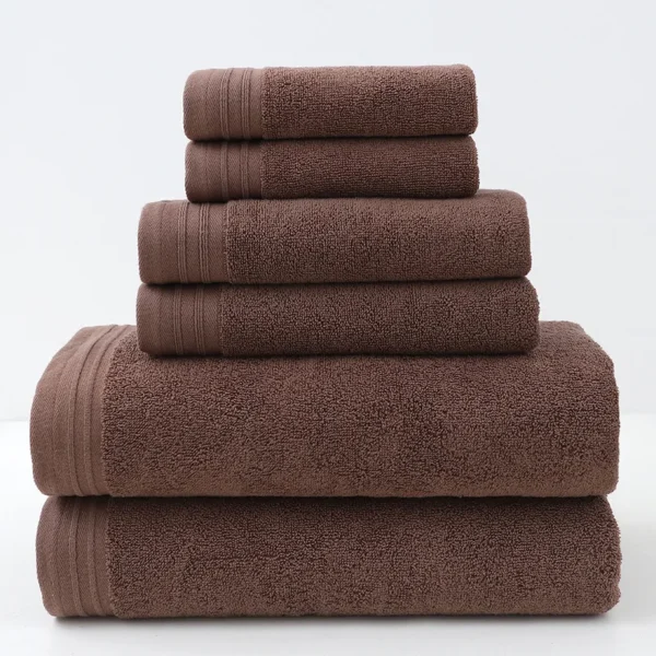 6‑Piece 100% Cotton Soft Absorbent Bathroom Towel Set