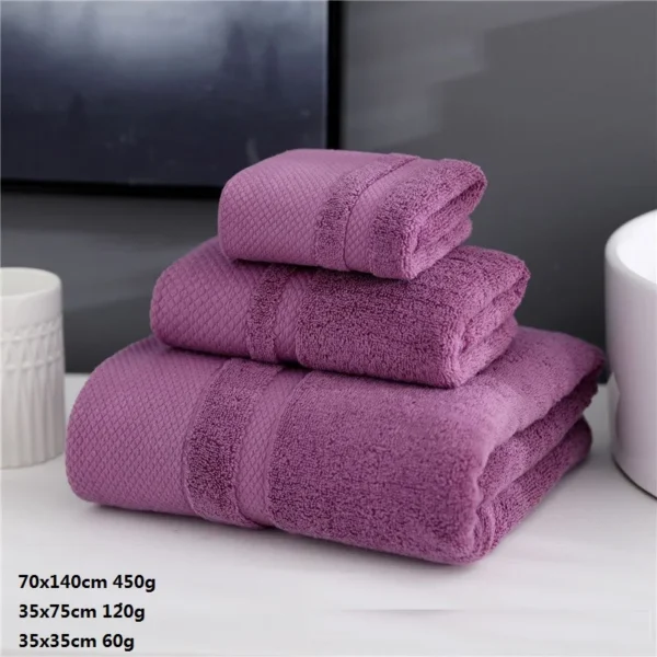 S83f53923ec20415c8e8d68b903686286Y-2.webp Pure Cotton Terry 3‑Piece Thick Soft Bathroom Towel Set