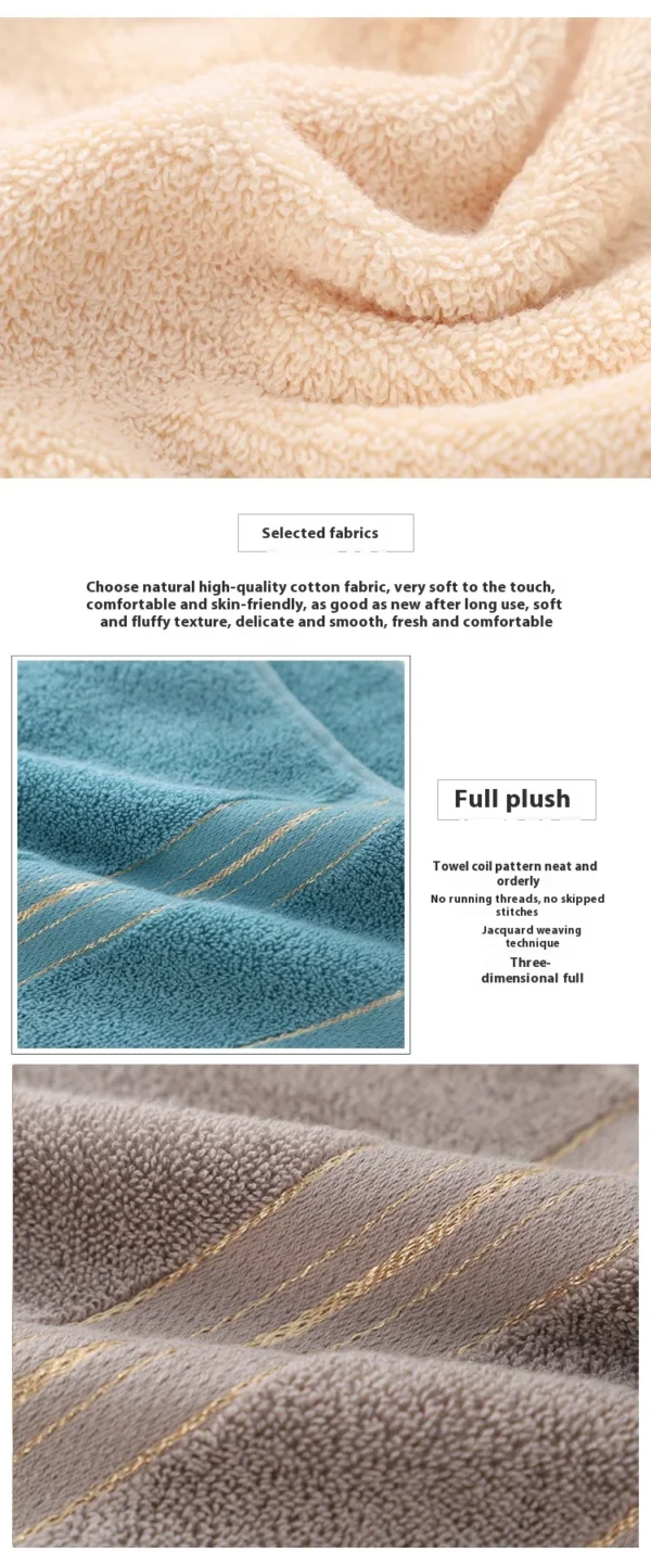 Soft Cotton Face Towel – Thickened Absorbent Jacquard Design