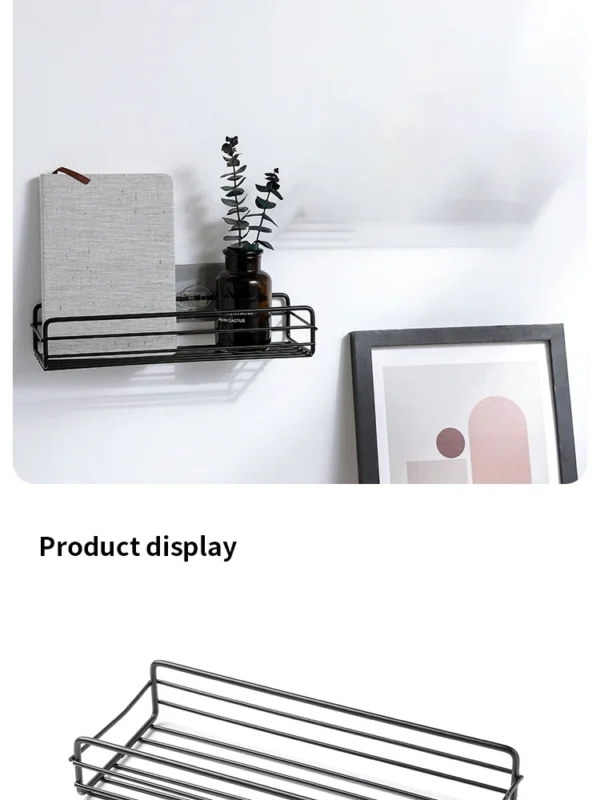 Wall‑Mounted Corner Storage Rack – Punch‑Free Single Shelf