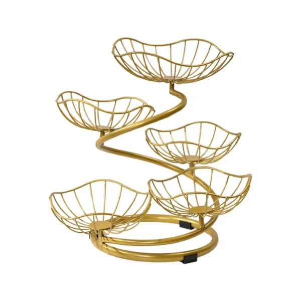 5 Tier Fruit Basket Bowl Large Capacity Wrought Iron Fruit Stand for Kitchen