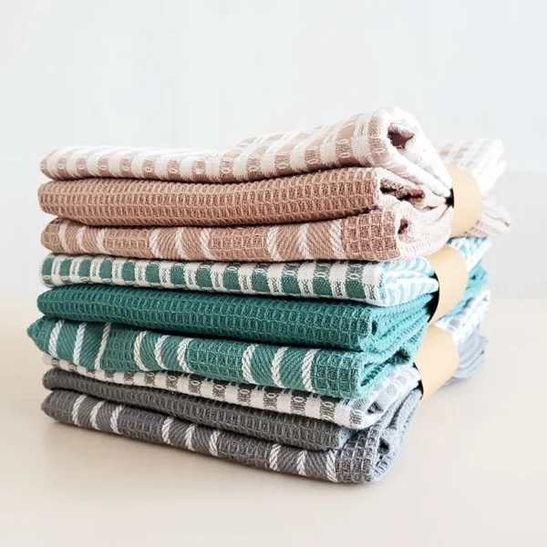3‑Piece Soft & Absorbent Waffle‑Knit Kitchen Towels