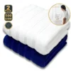 White Blue 2pcs Home Bath Towels 100% Egyptian Cotton Towel Couple Set Super Absorbent Terry Clothes Quick Drying Shower Towels