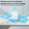 12-Piece Non-Stick Cookware Set Cooking Pot with Lid Milk Pot Maifan Stone Frying Pan Cooking Pot Set for All Hob