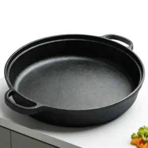 Deepened Flat‑Bottom Cast Iron Frying Pan with Double Handles – Multipurpose Skillet