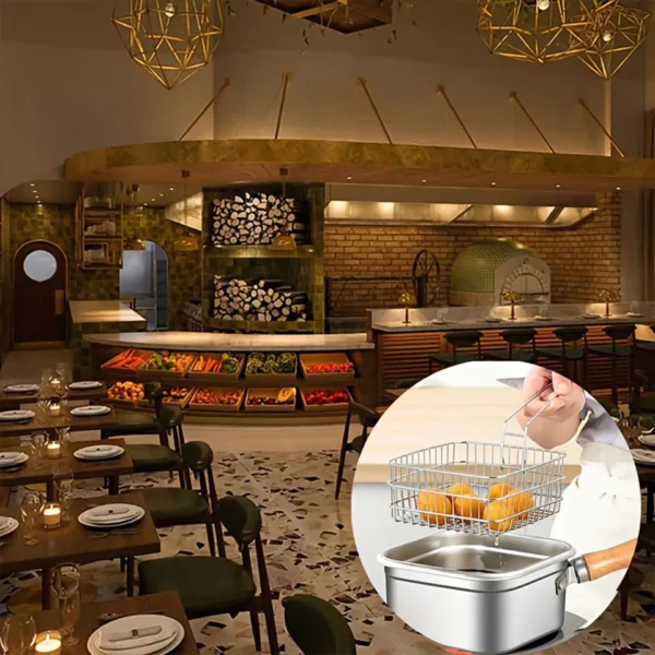 Stainless Steel Frying Cooker Set with Basket & Oil Filter