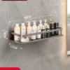 Wall‑Mounted Aluminum Bathroom Rack – Lacquered Single‑Tier Shelf