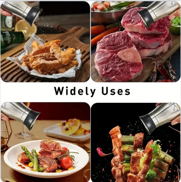 Kitchen Glass Spice Bottle Adjustable Refillable Salt and Pepper Shakers 2pcs Set with Shelf Spice Dispenser With Pour Holes