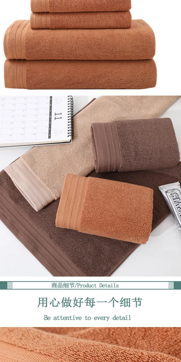 6‑Piece 100% Cotton Soft Absorbent Bathroom Towel Set