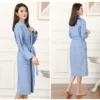 Women's 100% Cotton Toweling Terry Robe Unisex Lovers Soft Bath Robe for Men and Women Nightrobe Sleepwear Casual Home Bathrobe