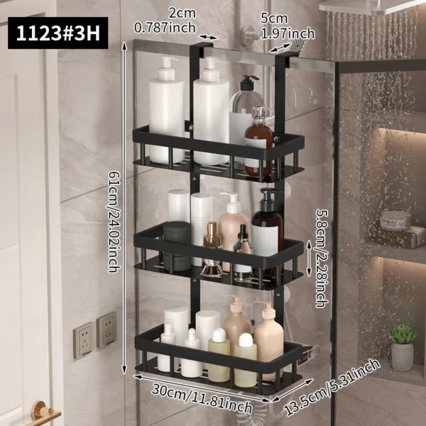 S9946f28867f34158830f7d149295d253z-2.webp Bathroom wall mounted three-layer storage rack, door mounted rack, shower gel rack, shower room supplies storage rack