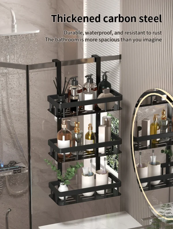 S9ab4a4fd36b5439ca23b6edbd1d9e6cae.webp Floor‑Standing Metal Toilet Storage Rack – Punch‑Free Bathroom Organizer Shelf