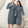 Women's 100% Cotton Toweling Terry Robe Unisex Lovers Soft Bath Robe for Men and Women Nightrobe Sleepwear Casual Home Bathrobe
