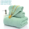 S9cba06196f3d42f39a3fce005eef1a7cq.webp Soft 100% Cotton Bath Towel Set – Super Absorbent 3‑Pack
