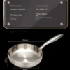 1pc 304 Stainless Steel Frying Pan, NonStick Pan Fried Steak Pot Uncoated Kitchen Cookware For Gas Stove and Induction Cooker