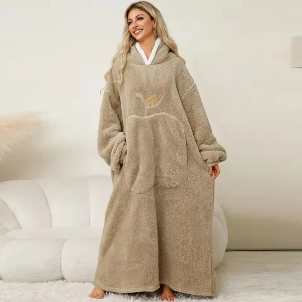 Extra Long Wearable Hooded Blanket for Winter Comfort