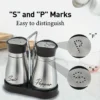 Kitchen Glass Spice Bottle Adjustable Refillable Salt and Pepper Shakers 2pcs Set with Shelf Spice Dispenser With Pour Holes