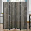 4 Panel Room Divider, 6 Ft Tall Indoor Portable Folding Privacy Screens, Bamboo Hand-Woven Freestanding Partition Wall Divider for Home Office, Brown