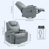 SIB87419496d48056.jpg Massage Recliner Chair Leather Swivel Rocker Manual Reclining Chair with 8 Vibration Points, Cup Holders, Light Grey