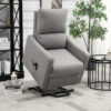 Electric Lift Recliner Chair Rising Power Chaise Lounge Fabric Sofa with Remote Control & Side Pocket for Living Room