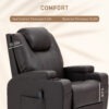 Massage Recliner Chair, Swivel Nursery Rocker Chair, Manual Reclining Sofa with 8 Vibration Points, PU Leather, Cup Holders, Side Pockets, for Living Room, Brown
