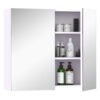Wall Mount Mirrored Medicine Cabinet, Bathroom Mirror Cabinet with Adjustable Shelf, Double Soft Closing Doors, Light Lilac