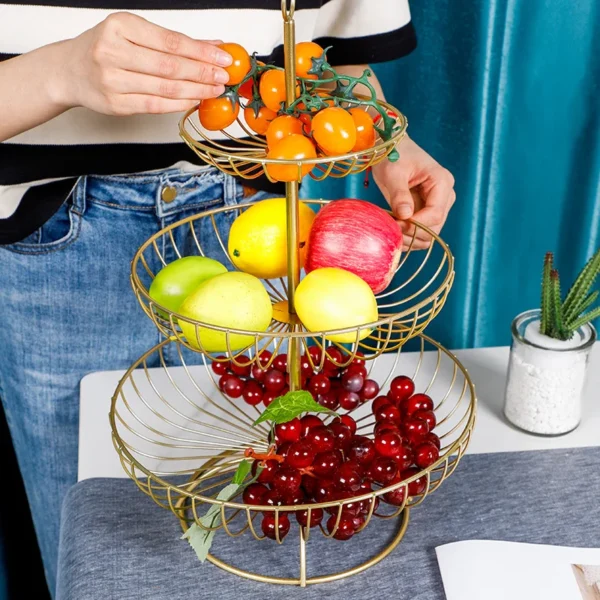 Fruit Bowl, 3-Tier Fruit Basket Large Fruit Stand Holder for Kitchen, Kitchen
