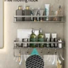 Wall‑Mounted Aluminum Bathroom Rack – Lacquered Single‑Tier Shelf