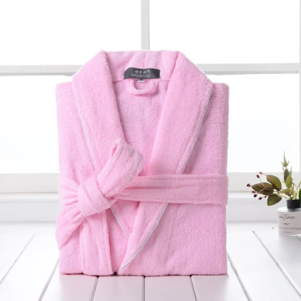 Pure Cotton Hotel Bath Robe – Unisex Kimono Towel Robe for Adults