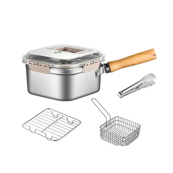 Stainless Steel Frying Cooker Set with Basket & Oil Filter