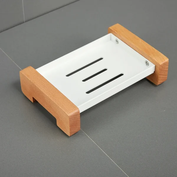 White Aluminum Bathroom Storage Rack – Folding Towel Rod & Wall‑Mounted Organizer