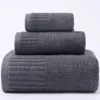100% Cotton 3‑Piece Towel Set – Soft & Absorbent