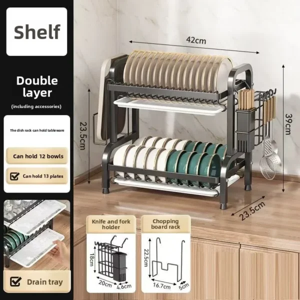Kitchen Shelf Dish Storage Rack Drain Dish Dish Dish Dish Dish Dish Dish Rack Multifunctional Rack