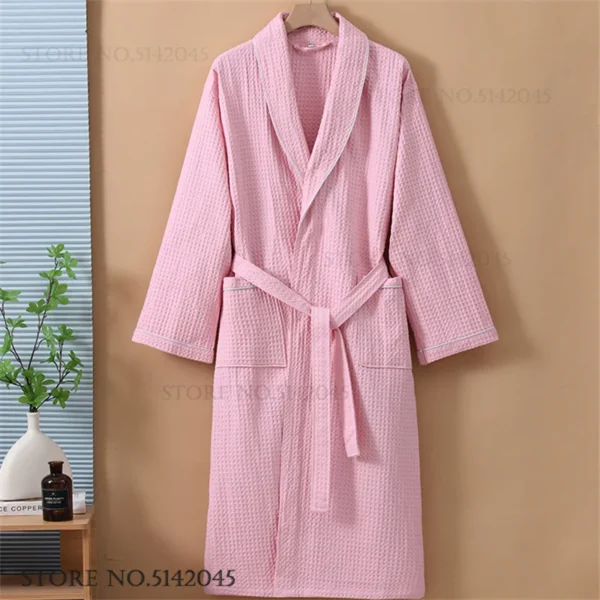 Women’s Cotton Waffle Robe – Home Sleepwear Loungewear