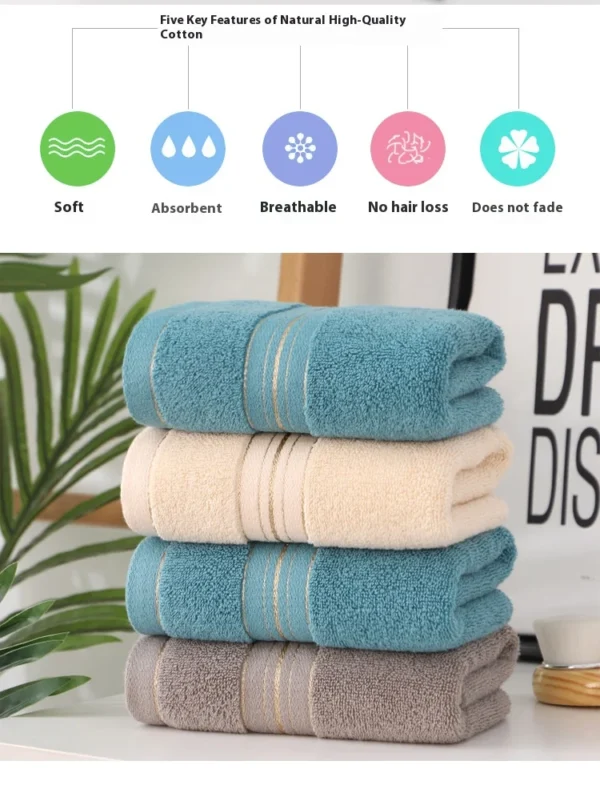 Soft Cotton Face Towel – Thickened Absorbent Jacquard Design