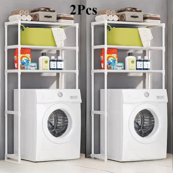 Sad193d6f5ea34c019d11f2aee86bb670M.webp Adjustable Bathroom Storage Rack – Movable Over‑Toilet Plastic Shelf
