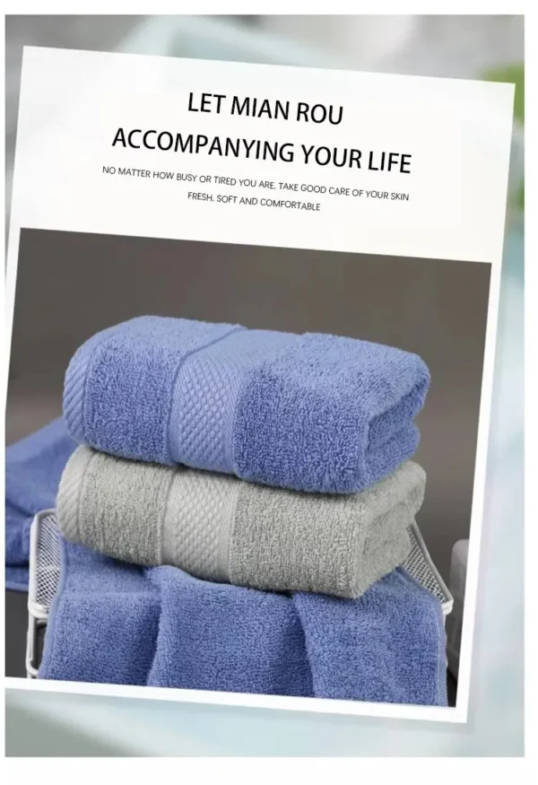 Safafd2199eb64df9be1a8f70fb6214b0v.webp 1piece Solid Color Towels Of Different Sizes Cotton Gift Set Comfortable Cotton Towel Bath Towel Absorbent Best Shower Towels